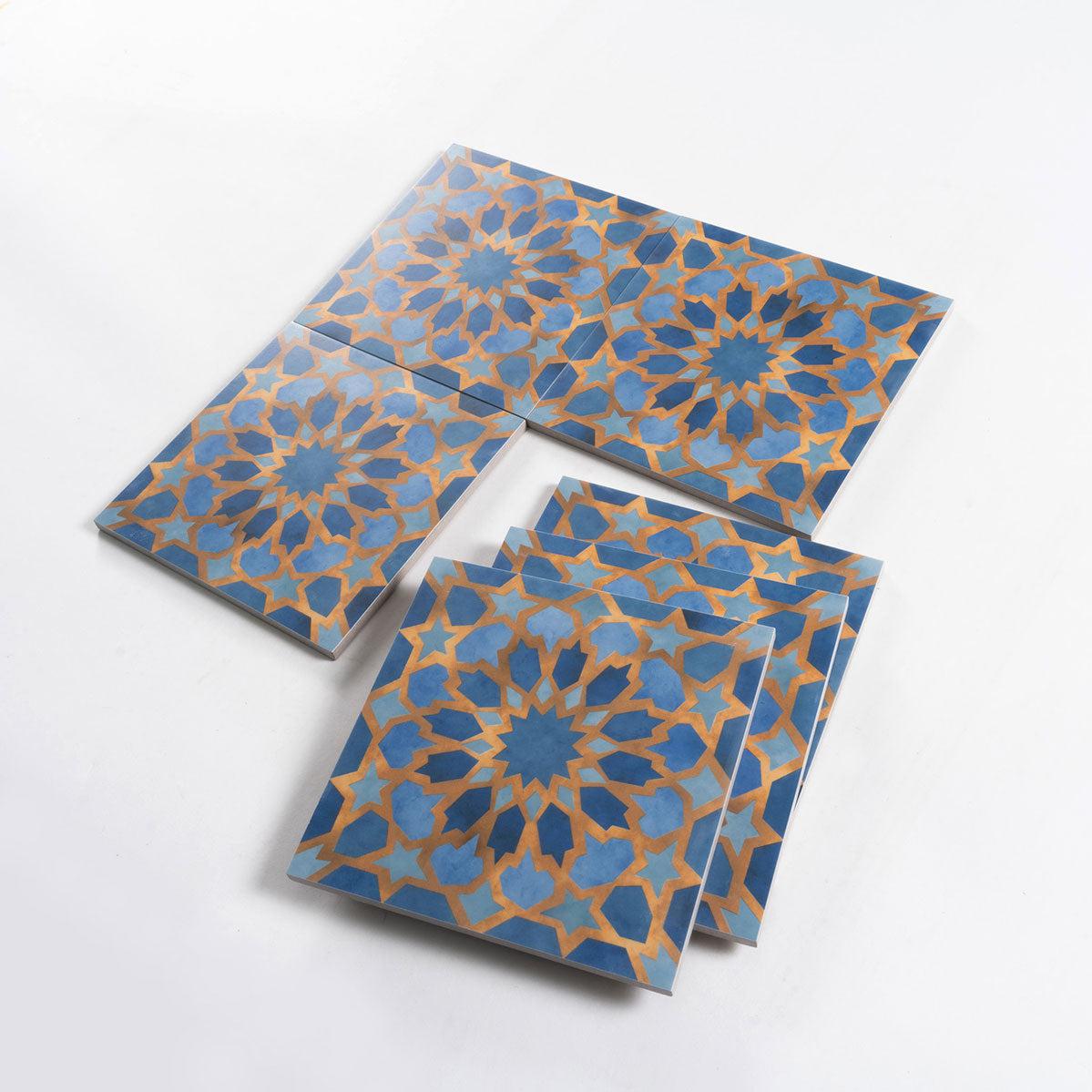 Amira Samarkand Blue Patterned Porcelain Tile | Tile Club