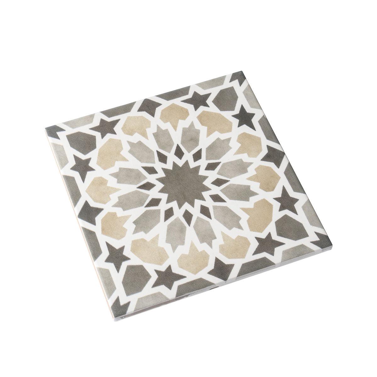 Amira Taupe Patterned Porcelain Tile | Tile Club
