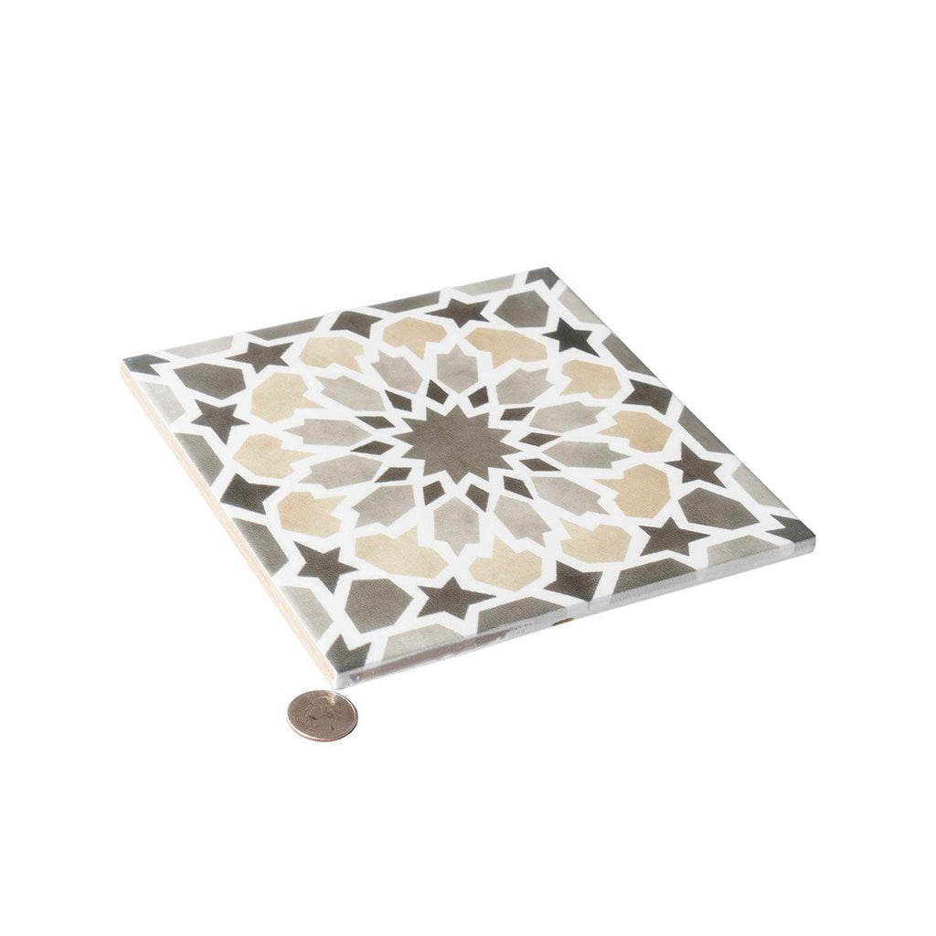 Amira Taupe Patterned Porcelain Tile | Tile Club