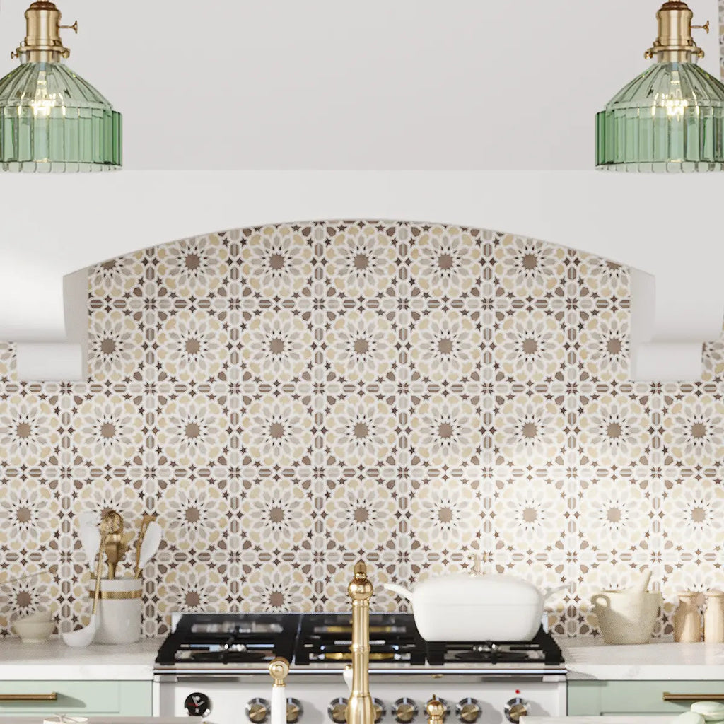 Amira Taupe Patterned Porcelain Tile | Tile Club