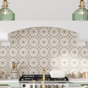 Amira Taupe Patterned Porcelain Tile