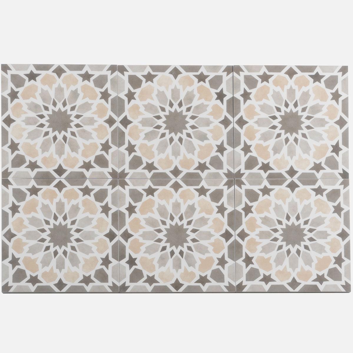 Amira Taupe Patterned Porcelain Tile