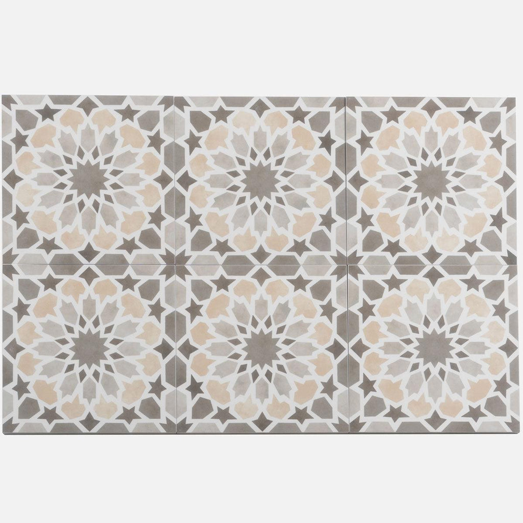 Amira Taupe Patterned Porcelain Tile | Tile Club