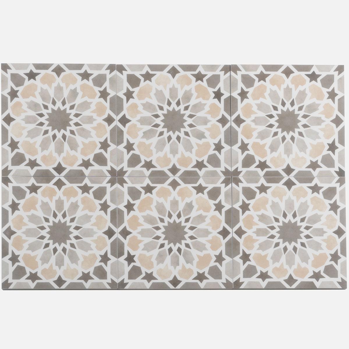 Amira Taupe Patterned Porcelain Tile | Tile Club