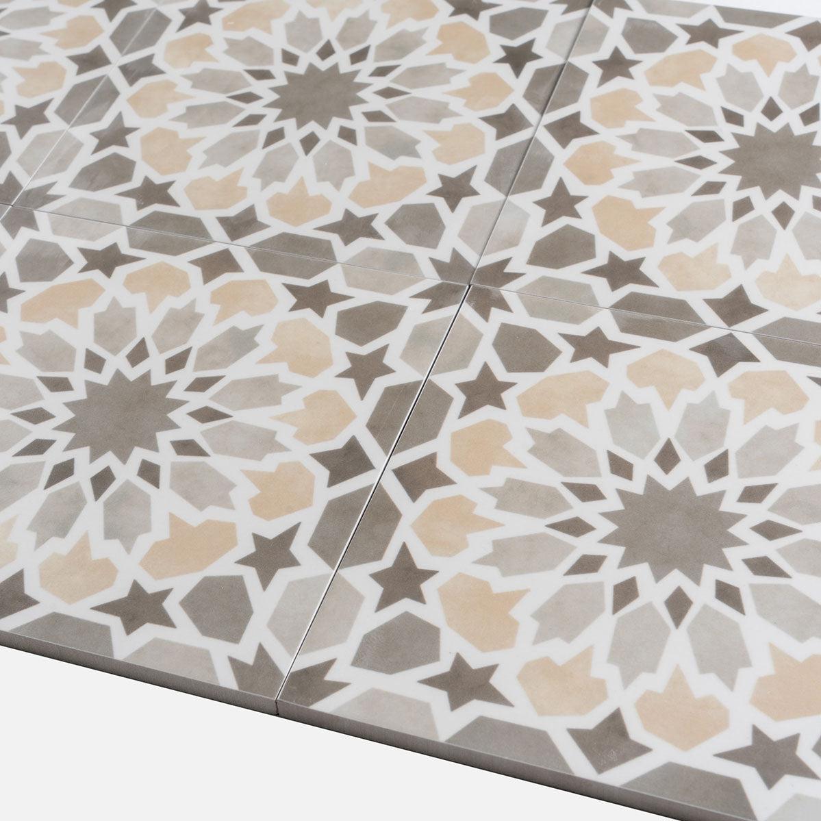 Amira Taupe Patterned Porcelain Tile