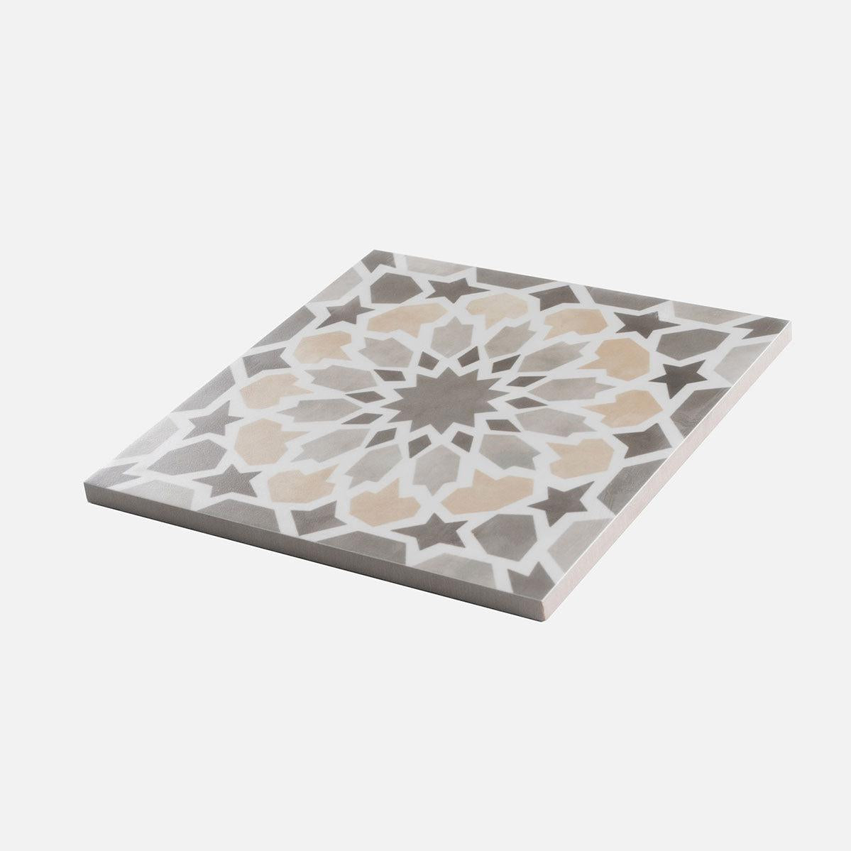 Amira Taupe Patterned Porcelain Tile | Tile Club