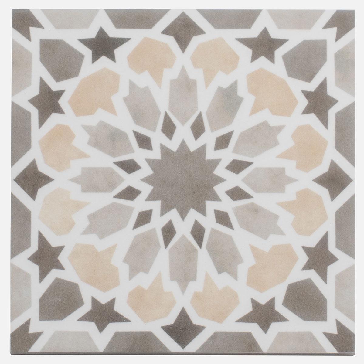 Amira Taupe Patterned Porcelain Tile | Tile Club