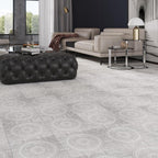 Antique Circles Etched Marble Tile floor for a decorative living room design