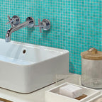 Aqua Ocean Mixed Squares Glass Pool Tile | Tile Club