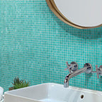 Aqua Ocean Mixed Squares Glass Pool Tile | Tile Club