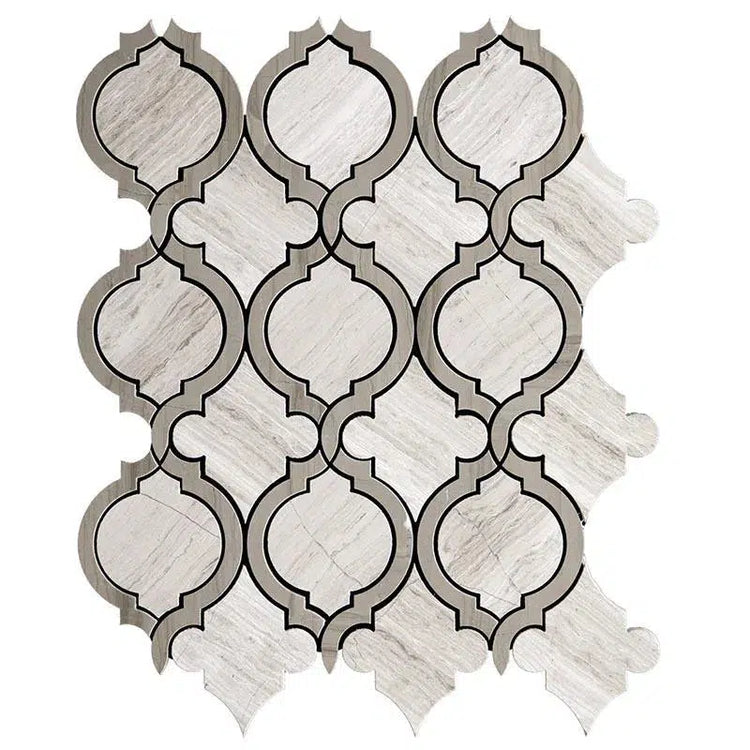 Arabesque Tile Wooden Beige & Athens Grey Mosaic Tile Sample