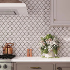 Wood look arabesque kitchen backsplash tile