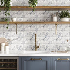Arborea Cream Leaf Pattern Marble Tile | Tile Club