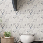 Arborea Cream Leaf Pattern Marble Tile | Tile Club