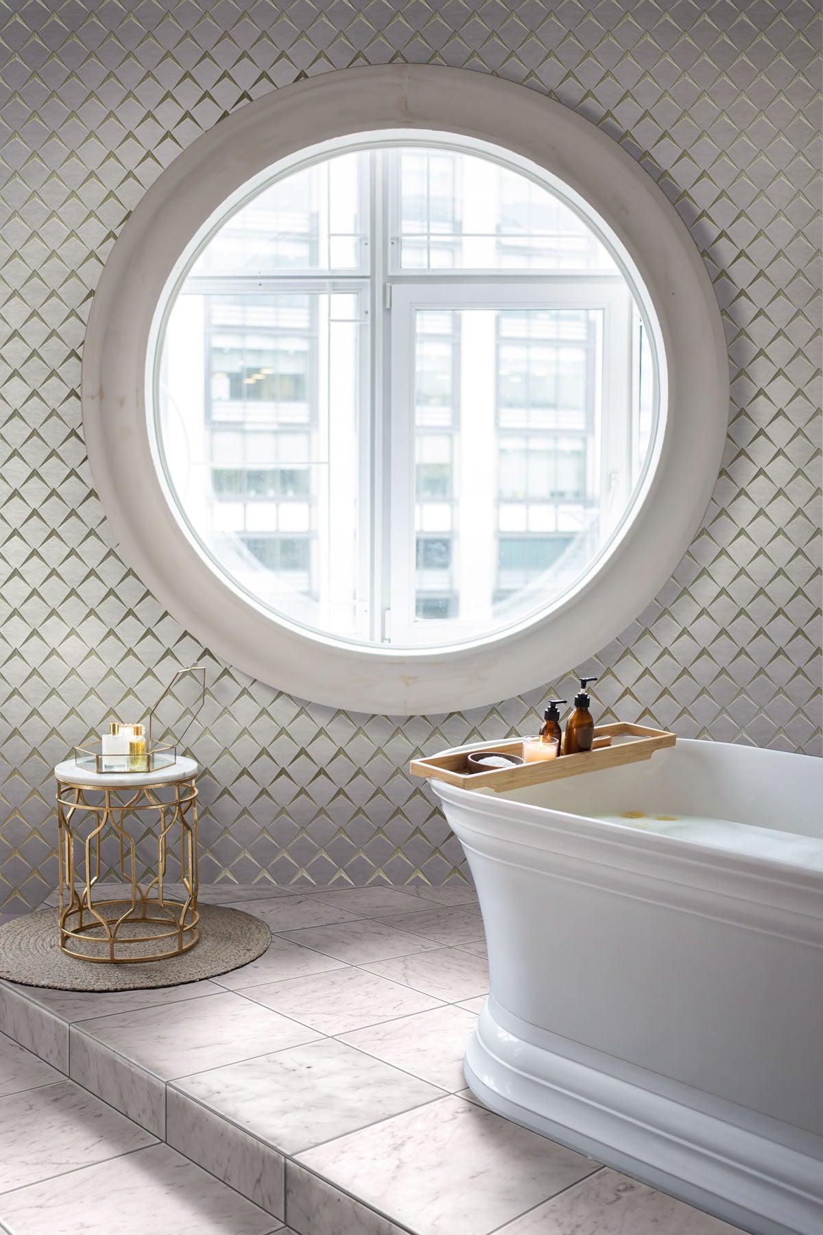 Arrowhead Antique Mirror Glass Marble Mosaic Tile | Tile Club