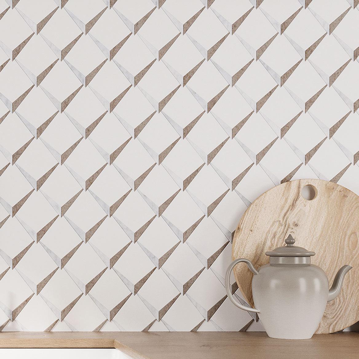 Arrowhead Marble Mosaic Tile backsplash