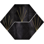 Art Deco Black Marble and Brass Inlay Mosaic Tile | Tile Club