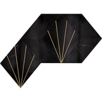 Art Deco Black Marble and Brass Inlay Mosaic Tile | Tile Club