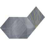 Art Deco Gray Marble and Brass Inlay Mosaic Tile | Tile Club