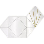 Art Deco White Marble and Brass Inlay Mosaic Tile | Tile Club
