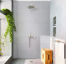 Ash Grey Squares Glass Pool Tile Shower Backsplash
