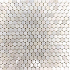 White Marble Large Penny Round Tile Polished | Tile Club