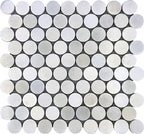 White Marble Large Penny Round Tile Polished