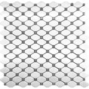 Eastern White Octagon With Bardiglio Dots Marble Mosaic Tile