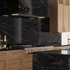 Azra Nero Black 24x48 Large Format Porcelain Tile | Tile Club