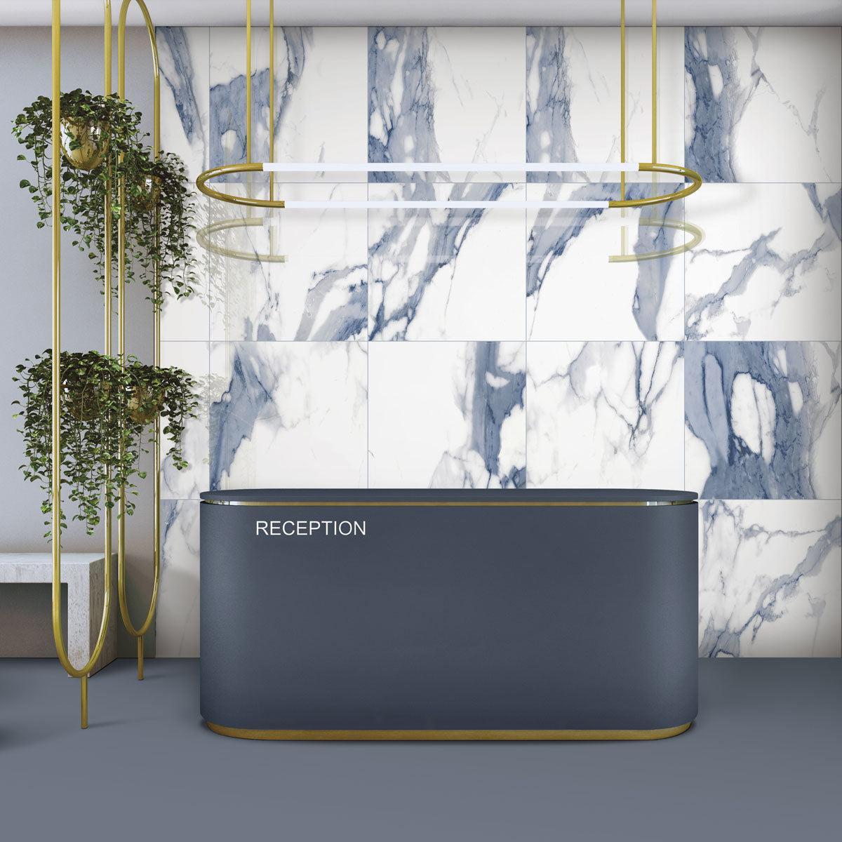 Azra Statuario Blue 24x24 Large Format Porcelain Tile | Tile Club
