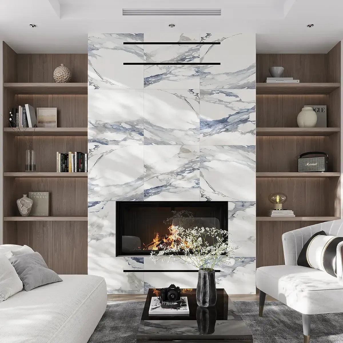 Azra Statuario Blue 24x24 Large Format Porcelain Tile | Tile Club