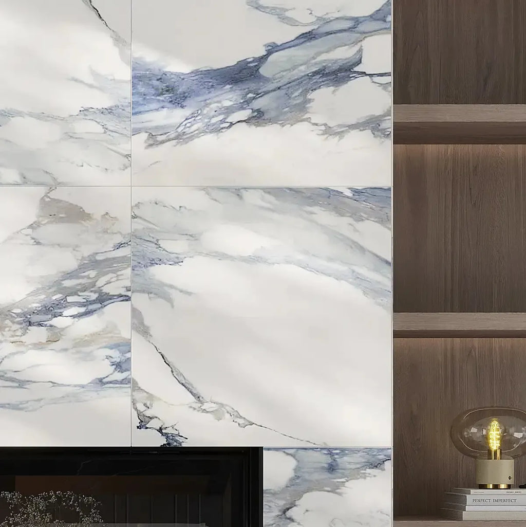 Azra Statuario Blue 24x24 Large Format Porcelain Tile | Tile Club