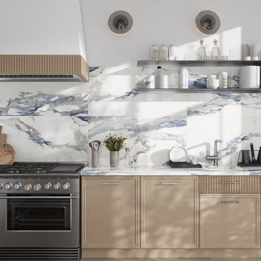Azra Statuario Blue 24x48 Large Format Porcelain Tile | Tile Club