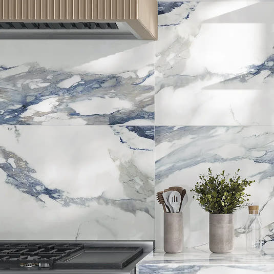 Azra Statuario Blue 24x48 Large Format Porcelain Tile | Tile Club