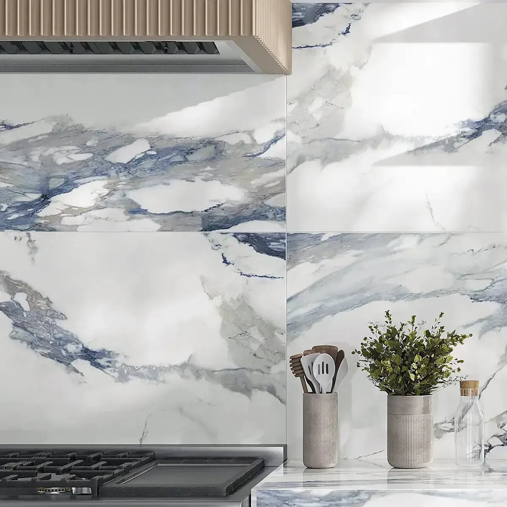 Azra Statuario Blue 24x48 Large Format Porcelain Tile | Tile Club