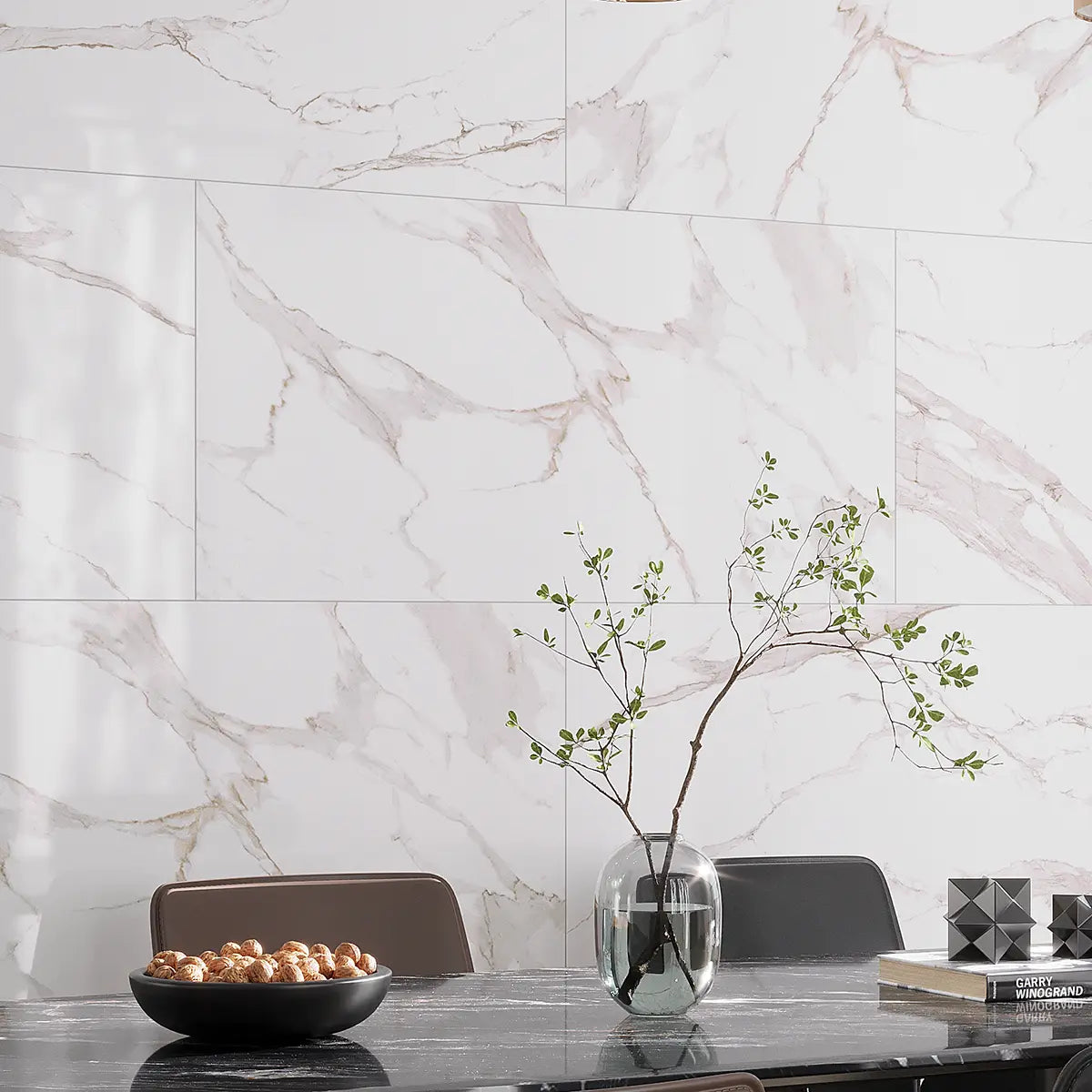 Azra Statuario Coffee 24x48 Large Format Porcelain Tile | Tile Club