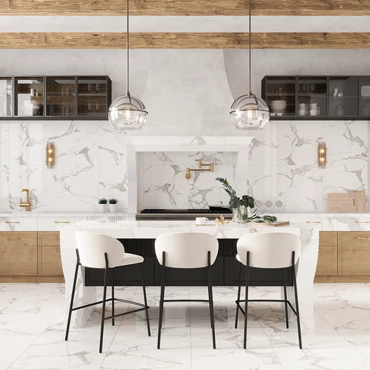 Azra Statuario Smoke 24x24 Large Format Porcelain Tile | Tile Club