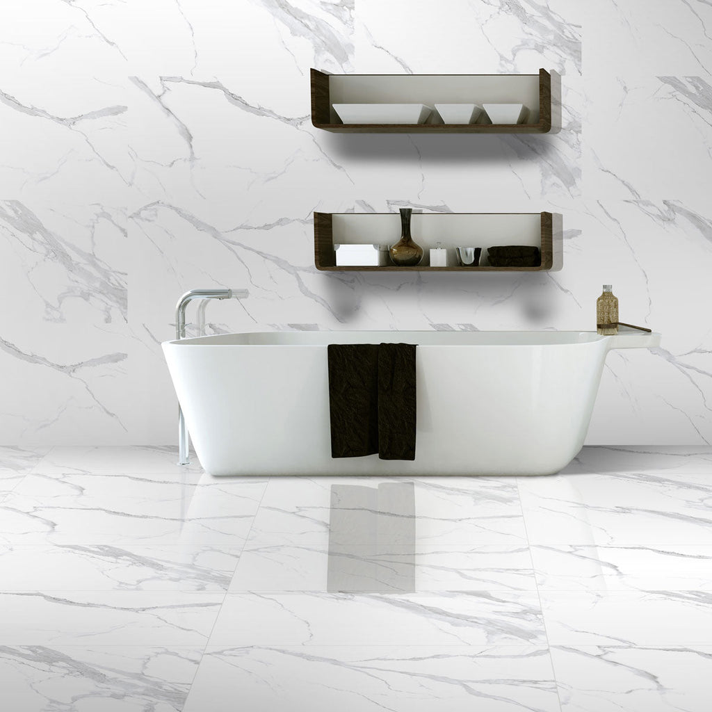 Azra Statuario Smoke 24x48 Large Format Porcelain Tile | Tile Club