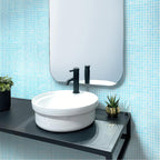 Baby Blue Swirls Squares Glass Pool Tile Bathroom Backsplash