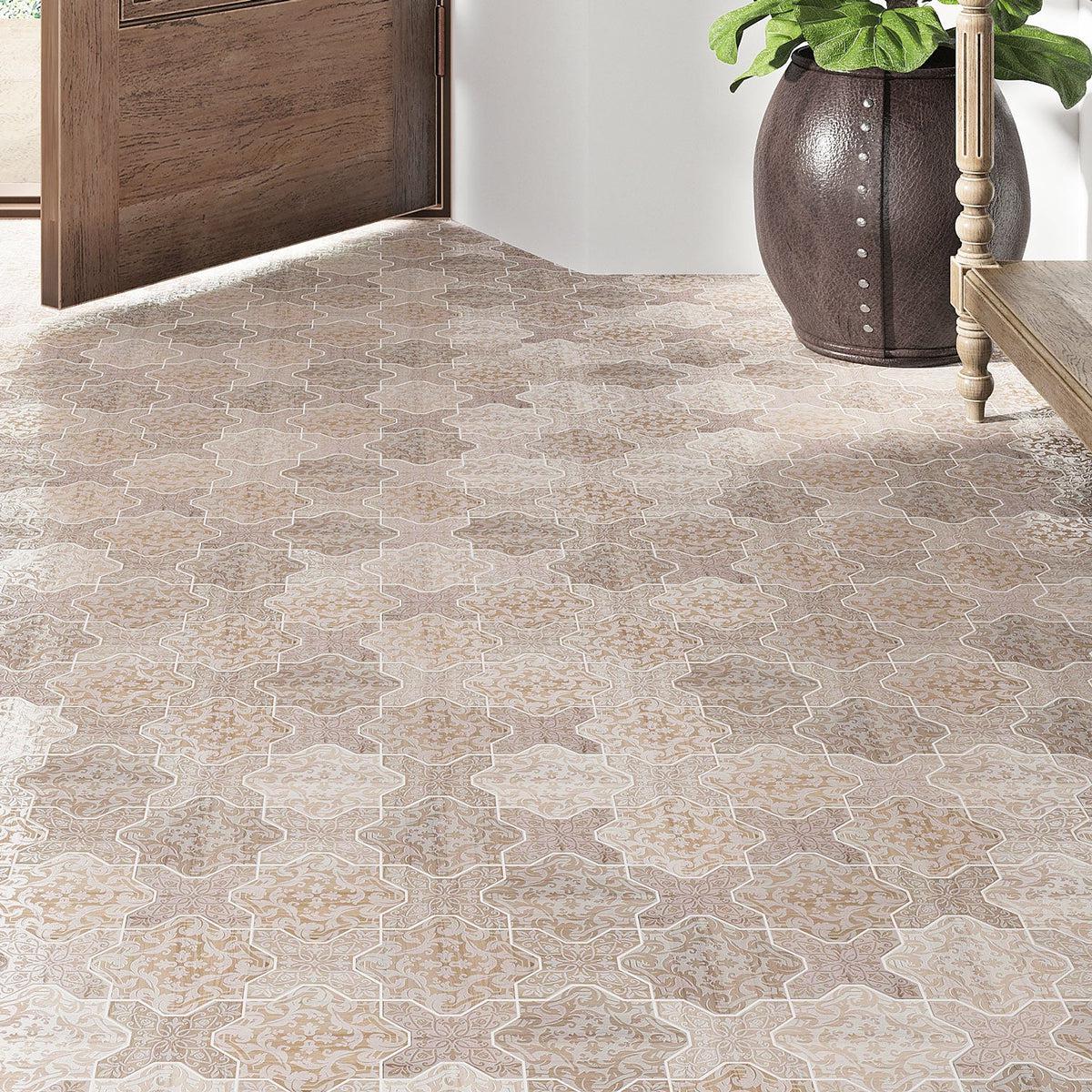 Entryway Moroccan tile flooring