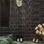 Baldwin Black Textured Ceramic Kit Kat Tile Sample