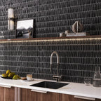 Baldwin Black Textured Ceramic Kit Kat Tile Sample