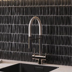 Baldwin Black Textured Ceramic Kit Kat Tile Sample