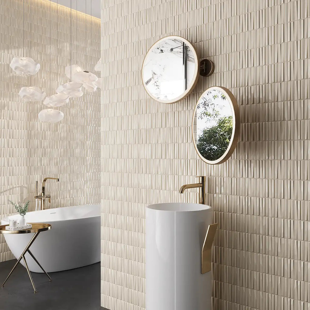 Baldwin Cream Textured Ceramic Kit Kat Tile