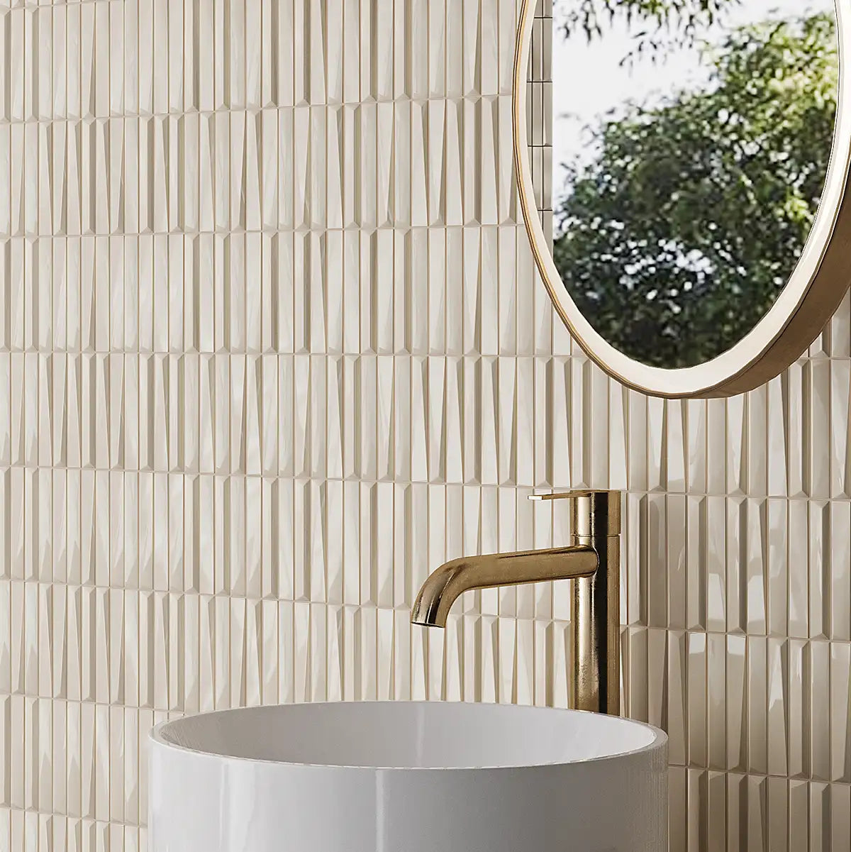 Baldwin Cream Textured Ceramic Kit Kat Tile