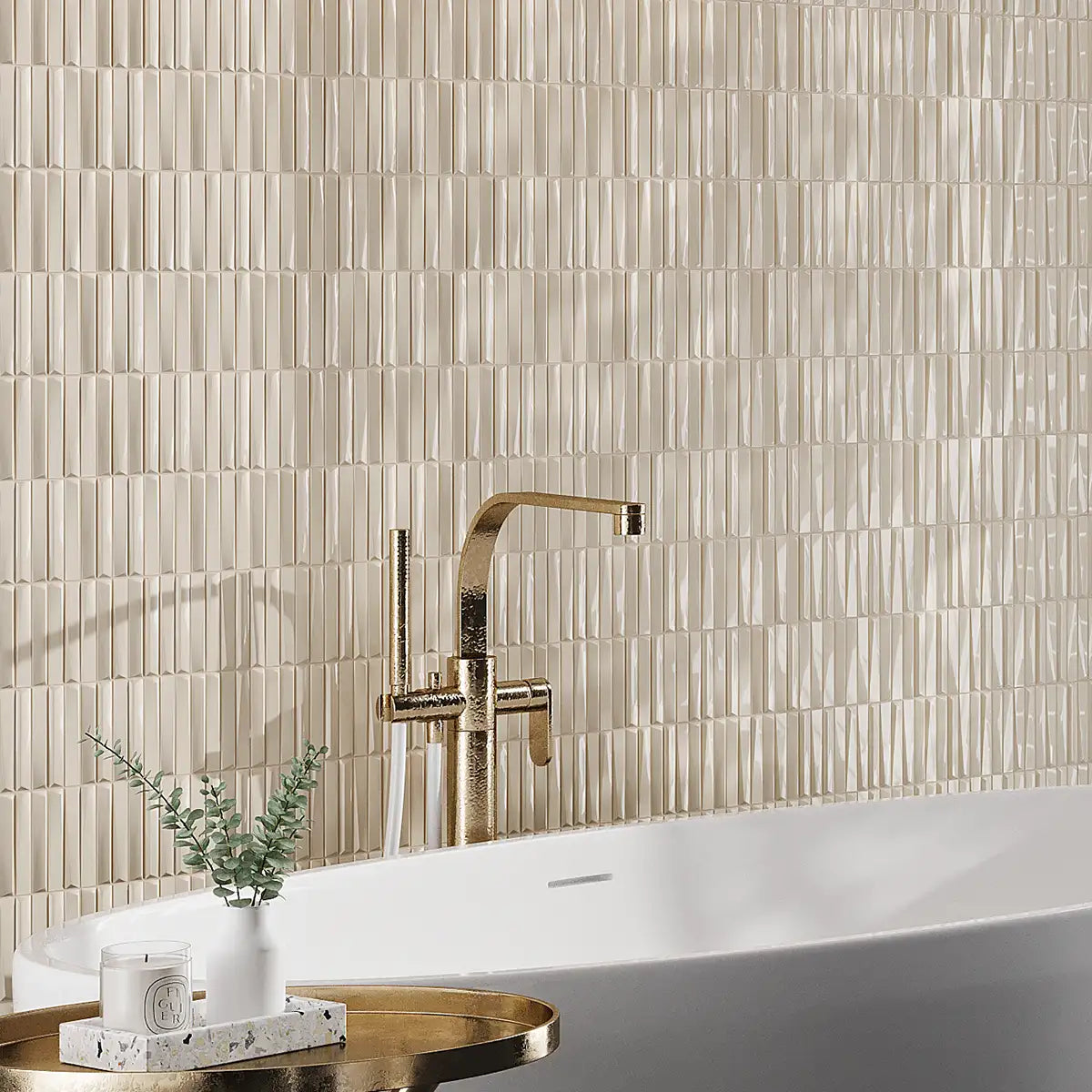 Baldwin Cream Textured Ceramic Kit Kat Tile