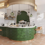 Baldwin Green Textured Ceramic Kit Kat Tile