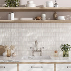 Baldwin White Textured Ceramic Kit Kat Tile Sample
