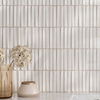 Baldwin White Textured Ceramic Kit Kat Tile Sample