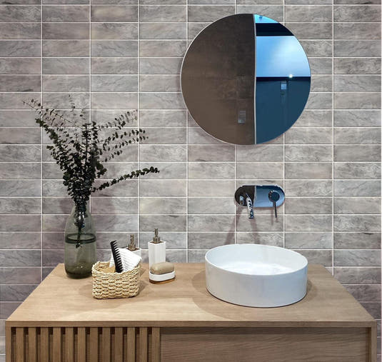 Bardiglio 4X12 Honed Marble Subway Tile | Tile Club